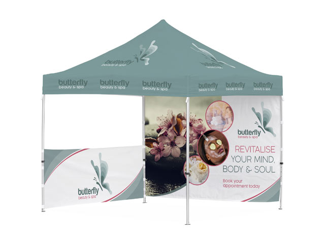 Ovation Sublimated Gazebo 3m X 3m - 1 Half-Wall Skin - 1 Full-Wall Skin