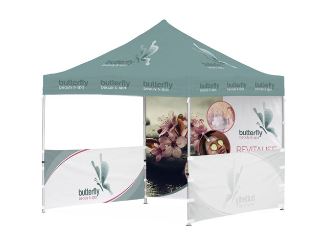 Ovation Sublimated Gazebo 3m X 3m - 2 Half-Wall Skins - 1 Full-Wall Skin