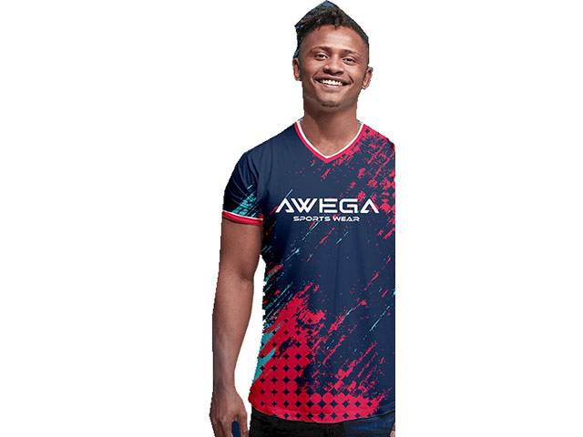 Personalised Mens Carson Moisture Management V-Neck Sublimation T-Shirt