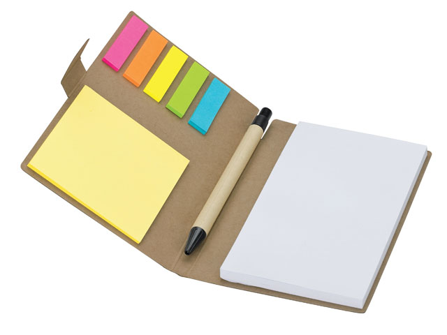Recycled Notebook with Pen and Flags