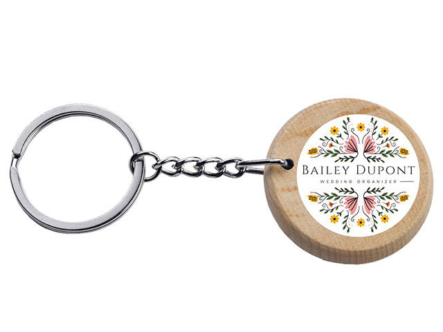 Round Wood Keyring