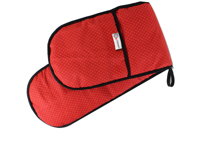 Shweshwe Double Oven Glovewit FC Tag