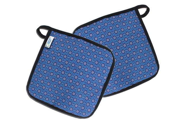 Shweshwe Pot Holder with full colour Tag