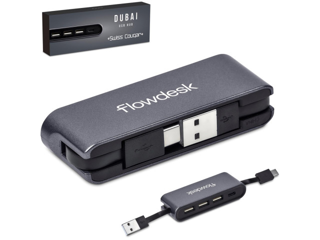 Swiss Cougar Dubai USB Hub - Gun Metal