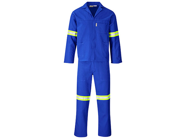 Technician 100 Percent Cotton Conti Suit - Reflective Arms and Legs - Yellow Tape - Image 3