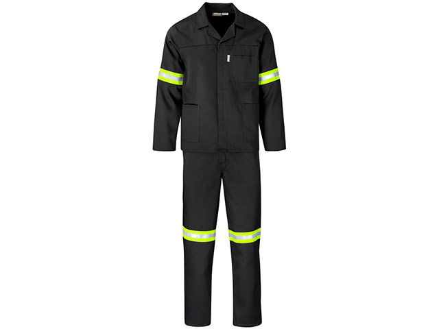 Trade Polycotton Conti Suit - Reflective Arms, Legs and Back - Yellow Tape - Image 3