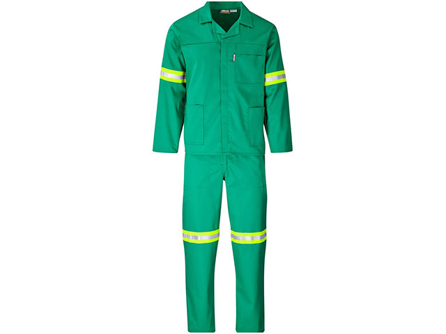 Trade Polycotton Conti Suit - Reflective Arms, Legs and Back - Yellow Tape - Image 4