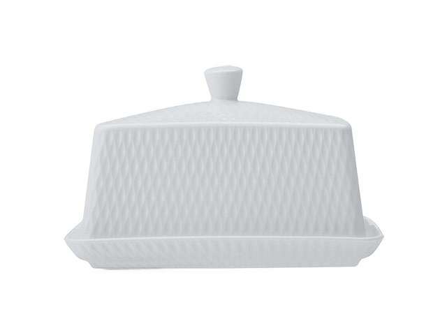 White Basics Diamonds Butter Dish